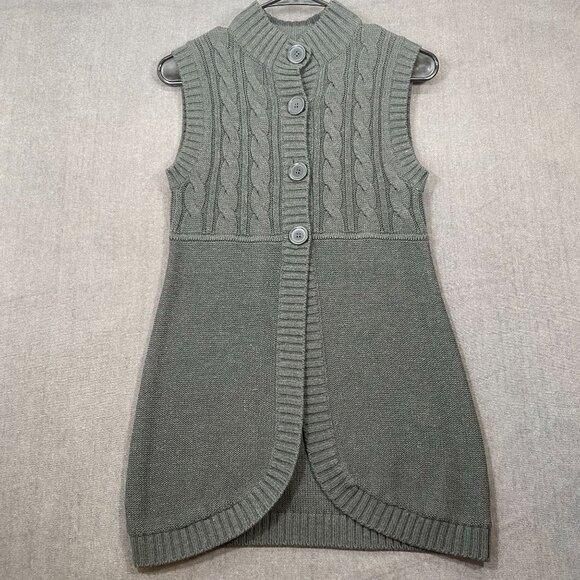 Bongo Womens Sleeveless Gray Cable Knit Sweater Vest Size Medium - Picture 1 of 9